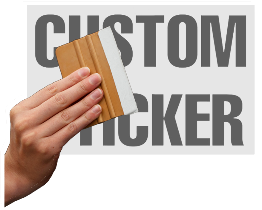 care fully position your decal on the target surface and then firmly squeegee over your decal application tape to ensure all of the decal elements stick to the target surface