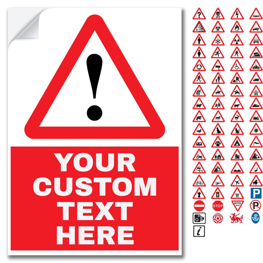 Custom Warning Triangle Sticker | A4 290mm X 200mm Buy Custom Things