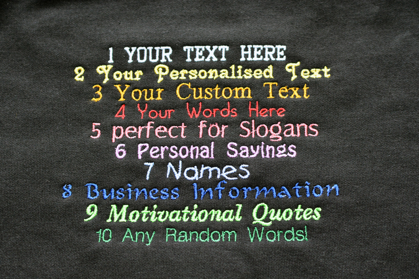 A custom embroidered text premium quality hoodie