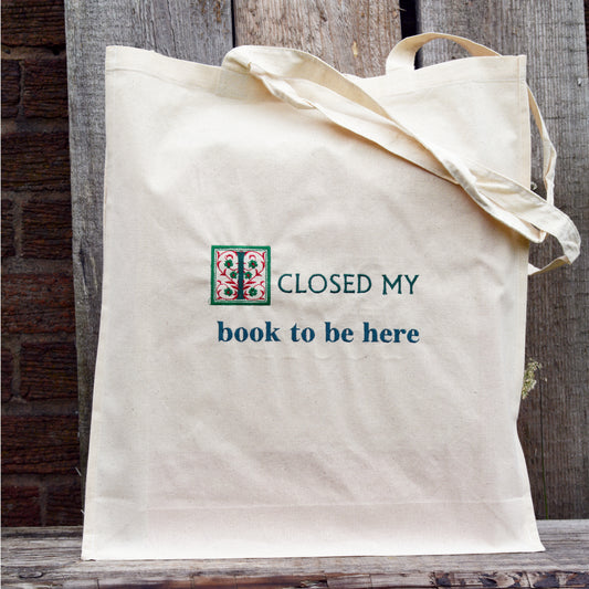 Custom Embroidered Monogram With Two Lines Of Text | Canvas Tote Bag