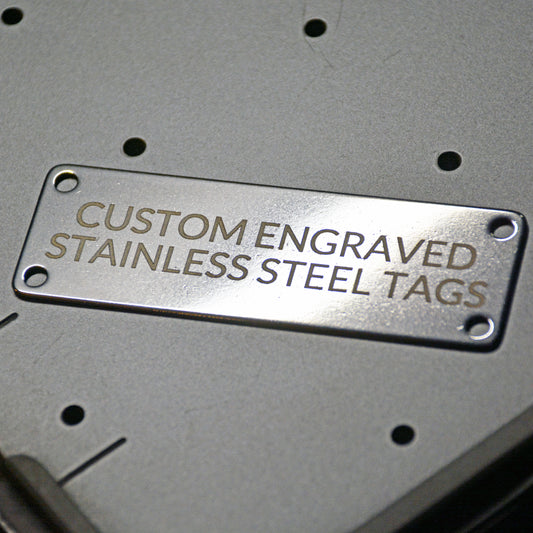 Custom Engraving Engraved Stainless Steel Metal Identification Tags, Keyrings, Memorial Plaque, Signage, Nameplates, | Silver Colour - Buy Custom Things