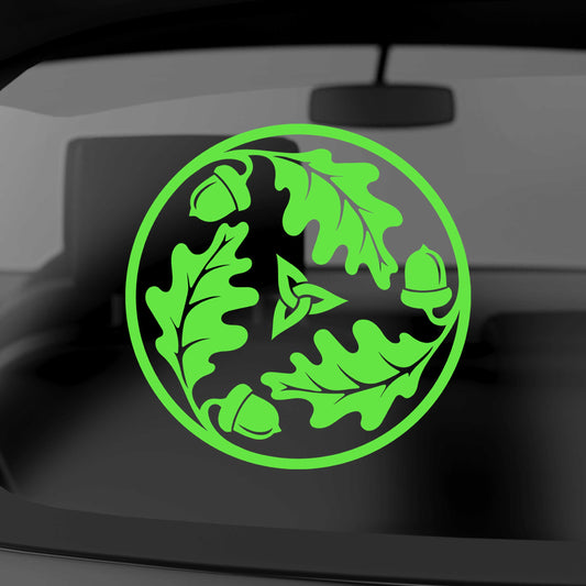 Oak Leaf Acorn Triquetra Circle | Waterproof Vinyl Decal Sticker | 10cm - 55cm