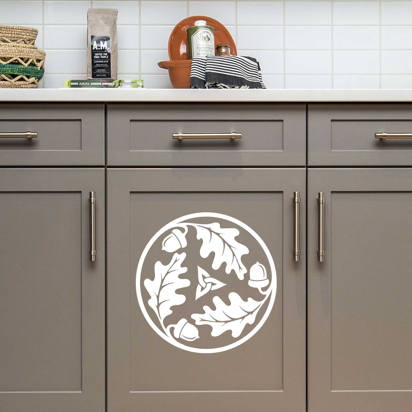 Oak Leaf Acorn Triquetra Circle | Waterproof Vinyl Decal Sticker | 10cm - 55cm