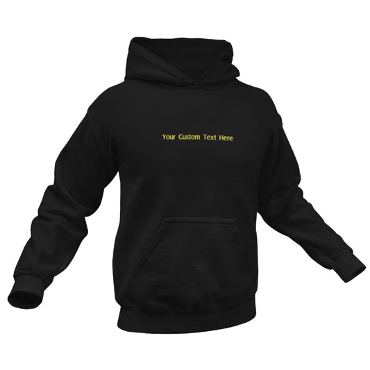 A custom embroidered text premium quality hoodie