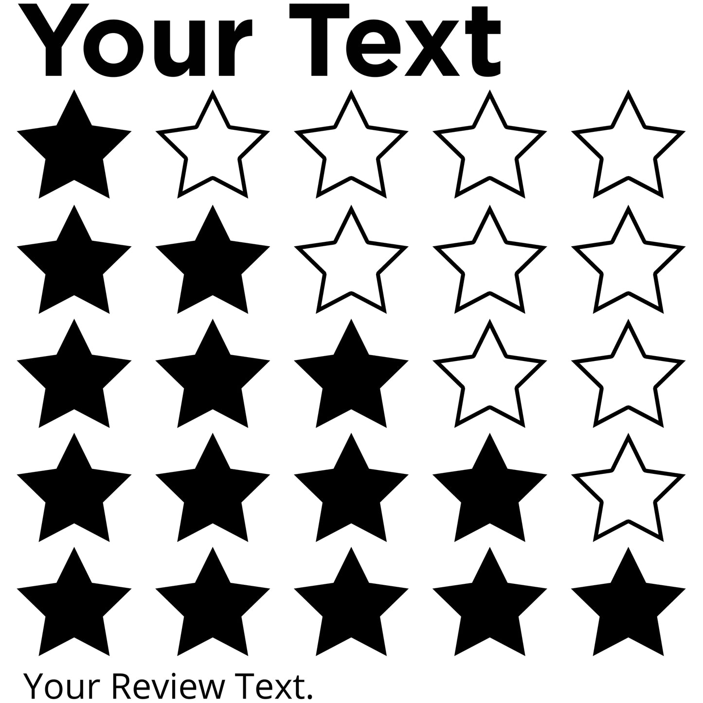 custom review star rating decal sticker