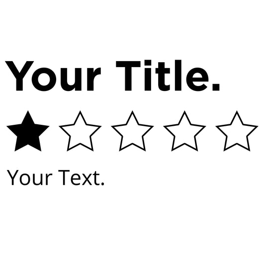 custom review star rating decal sticker