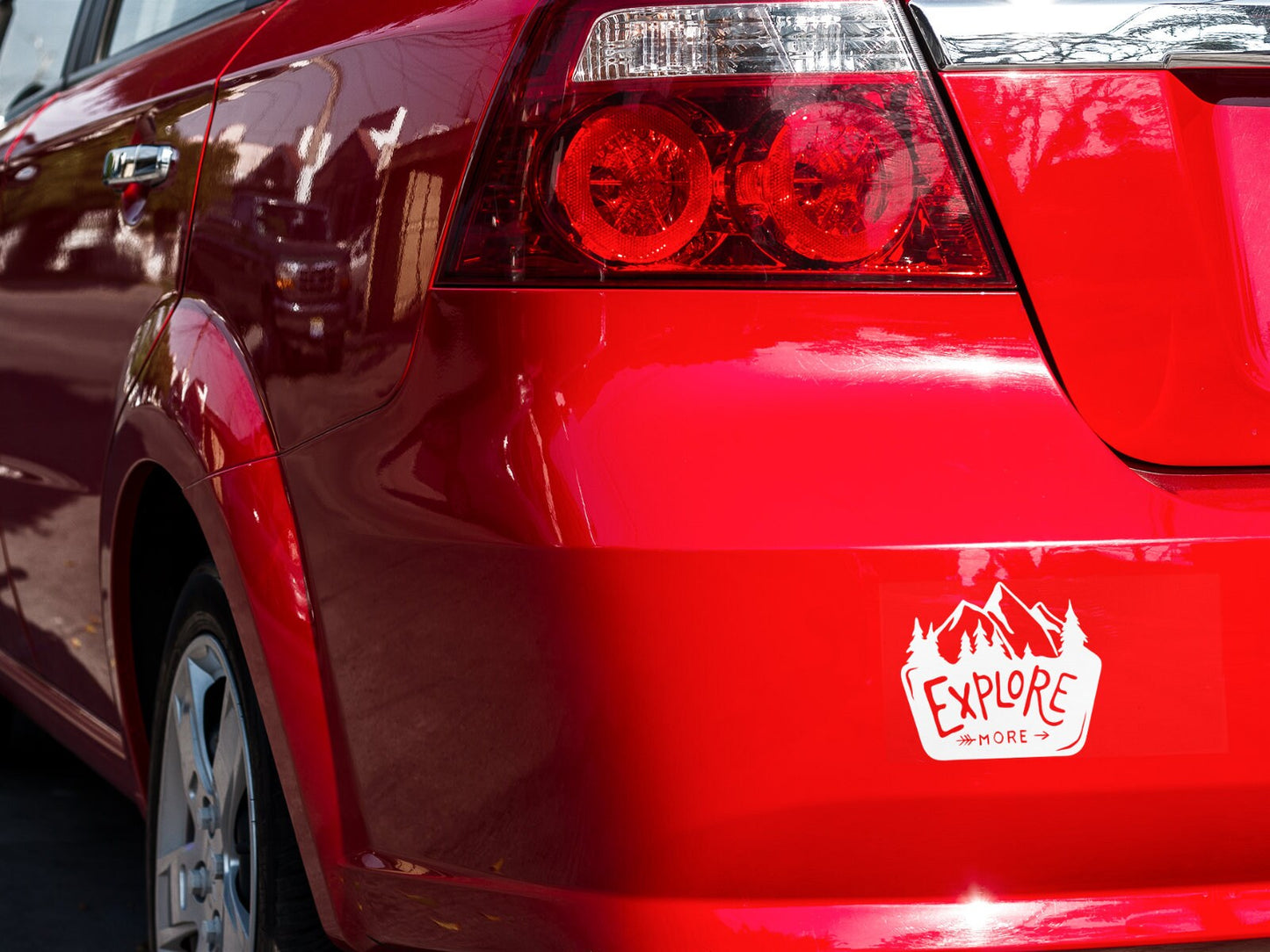 Explore More Mountain Nature Emblem | Waterproof Vinyl Decal Sticker | 15cm
