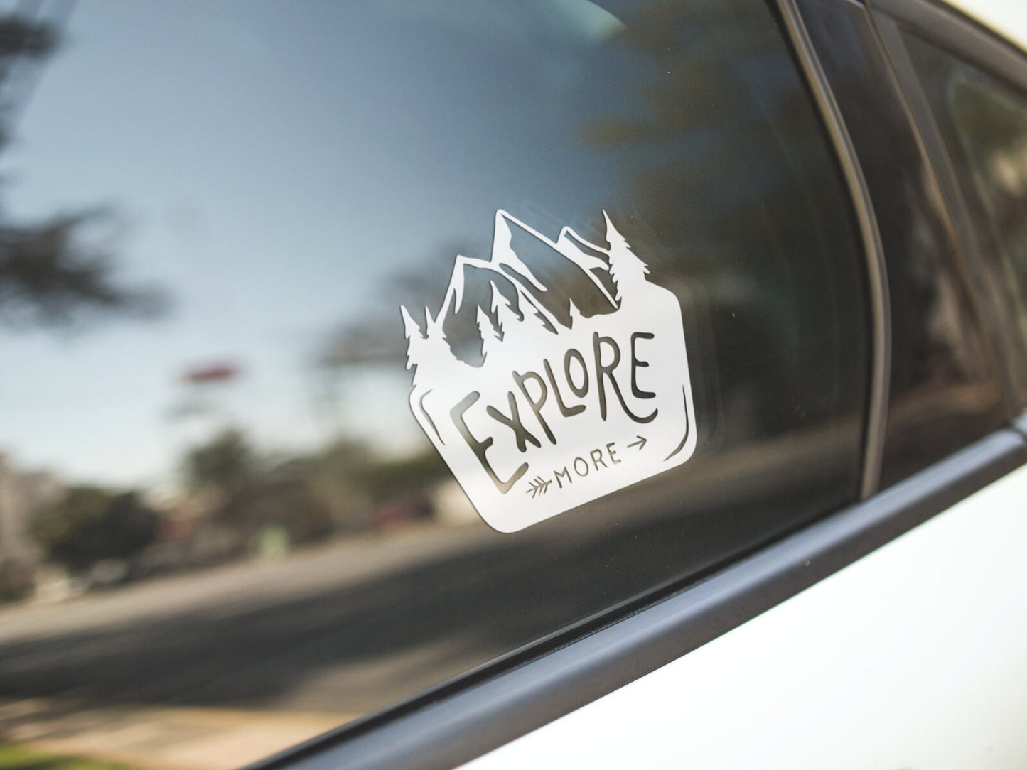 Explore More Mountain Nature Emblem | Waterproof Vinyl Decal Sticker | 15cm
