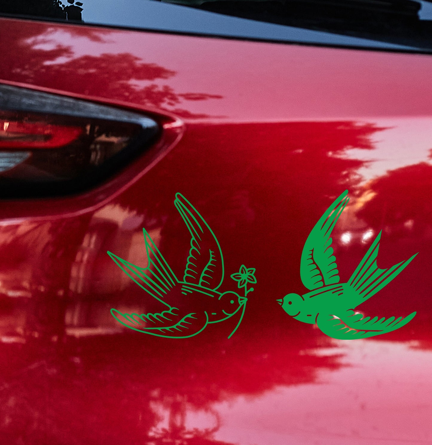 A Pair Of Swallows Birds | Waterproof Vinyl Decal Sticker | 20cm