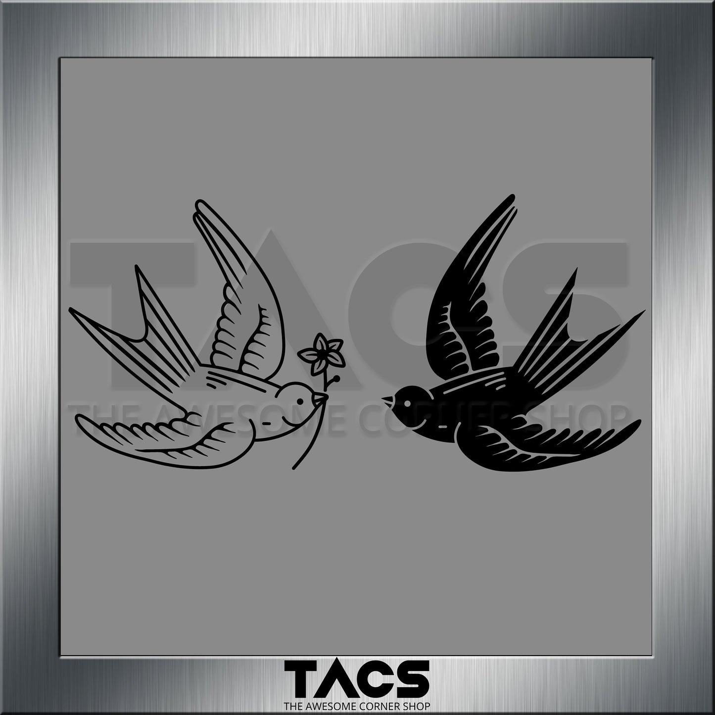 A Pair Of Swallows Birds | Waterproof Vinyl Decal Sticker | 20cm