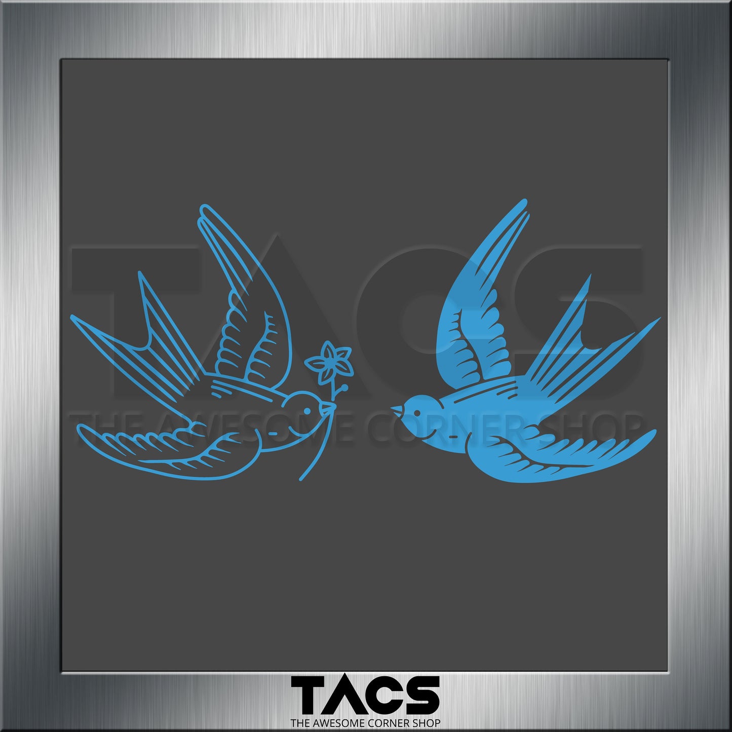 A Pair Of Swallows Birds | Waterproof Vinyl Decal Sticker | 20cm