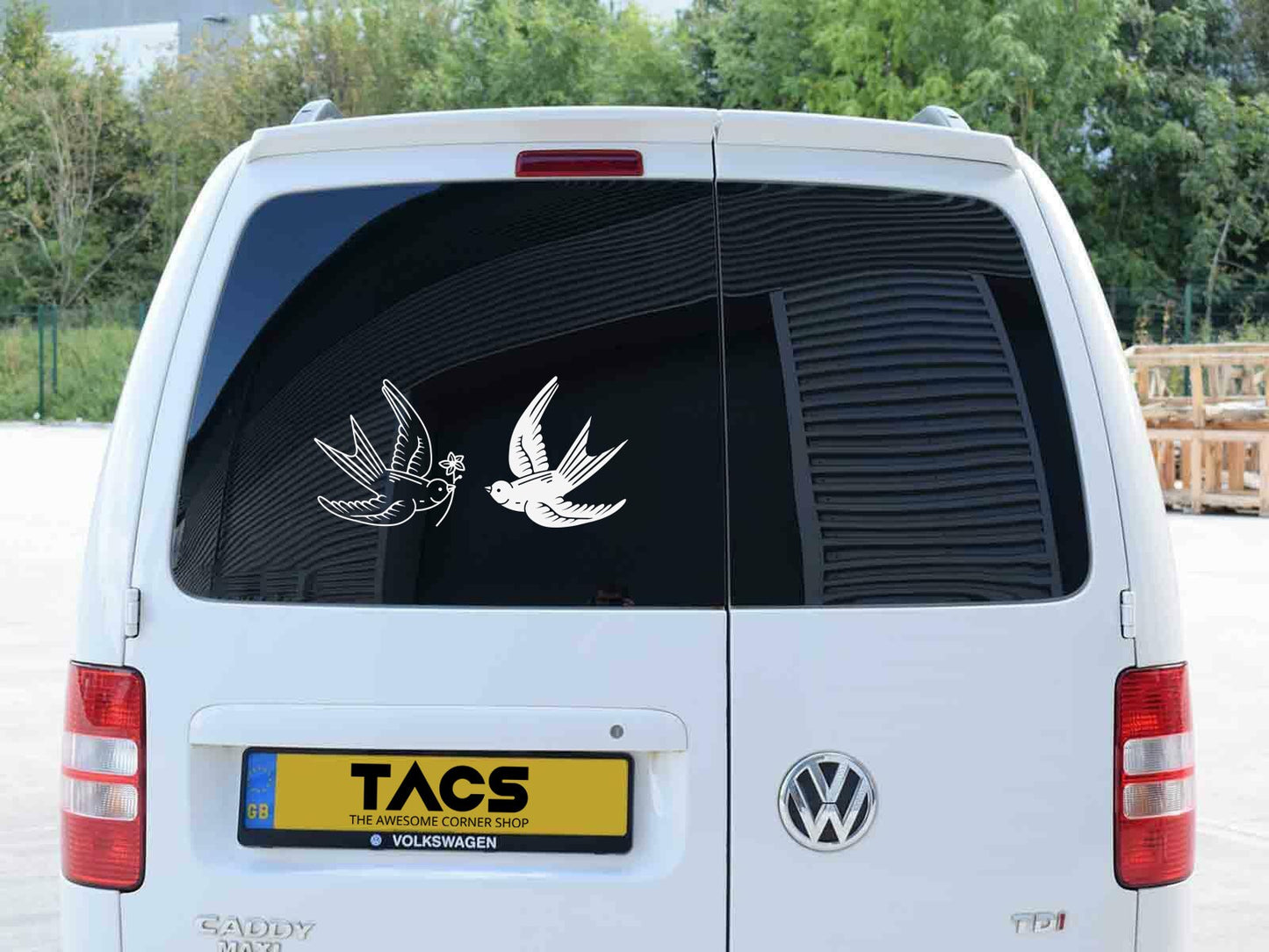 A Pair Of Swallows Birds | Waterproof Vinyl Decal Sticker | 20cm