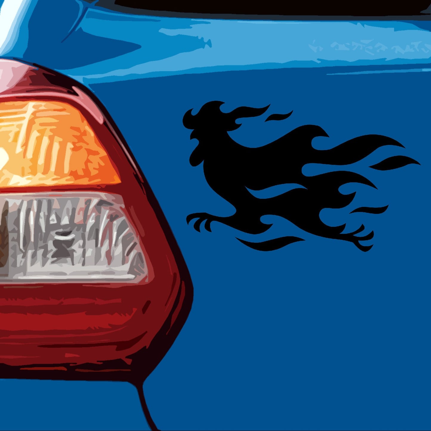 Funny Chicken In Flames | Waterproof Vinyl Decal Sticker