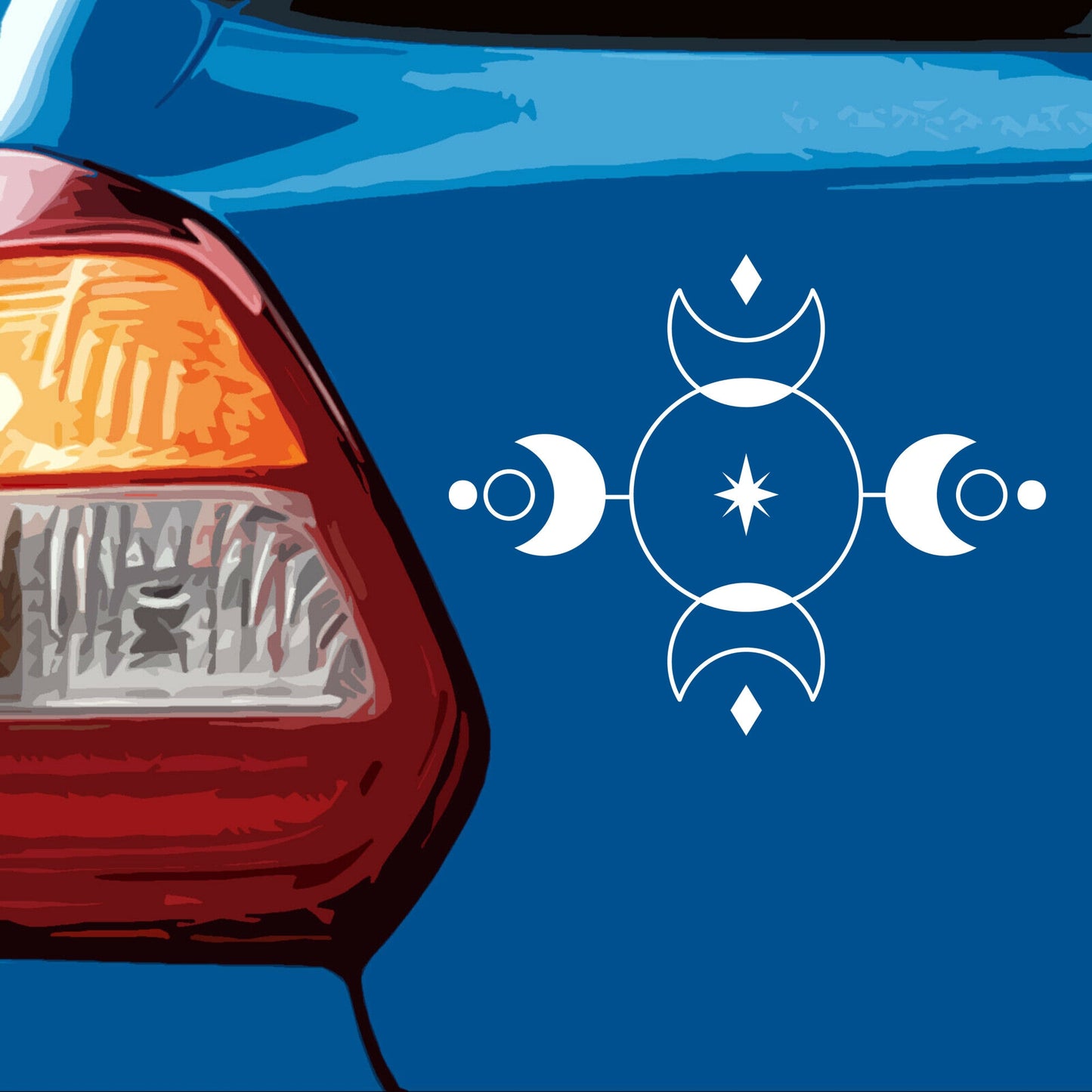 Cross Celestial Moon Phase | Waterproof Vinyl Decal Sticker | 15cm - 55cm