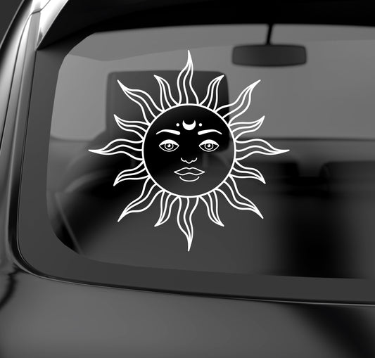 bohemian sun with face decal sticker from buy custom things
