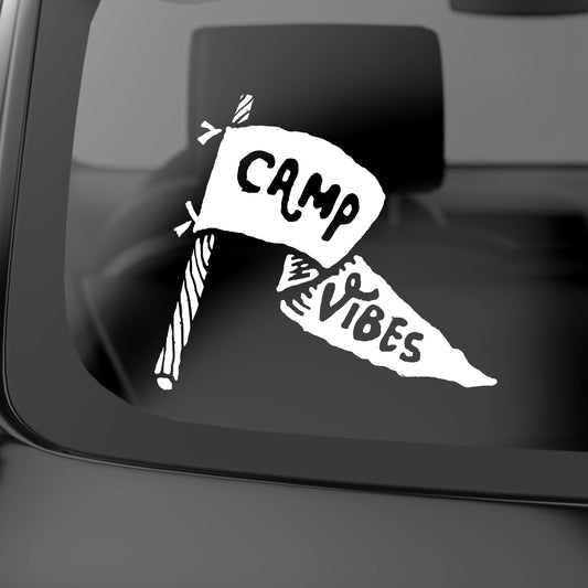 Camp Vibes Flag | Waterproof vinyl Decal Sticker