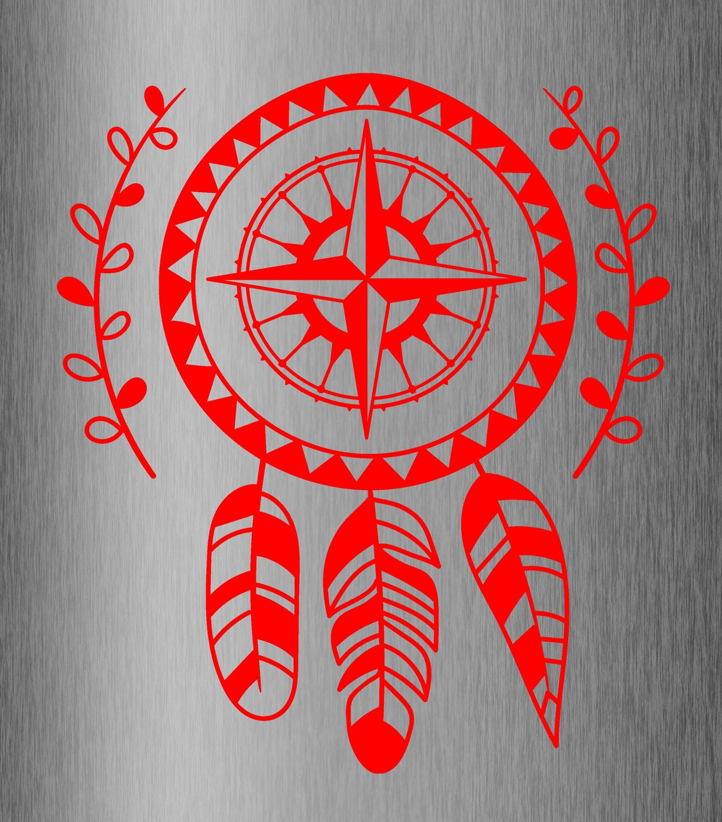 Large Native American Indian Boho Dream Catcher Compass | Waterproof Vinyl Decal Sticker | 50cm x 57cm