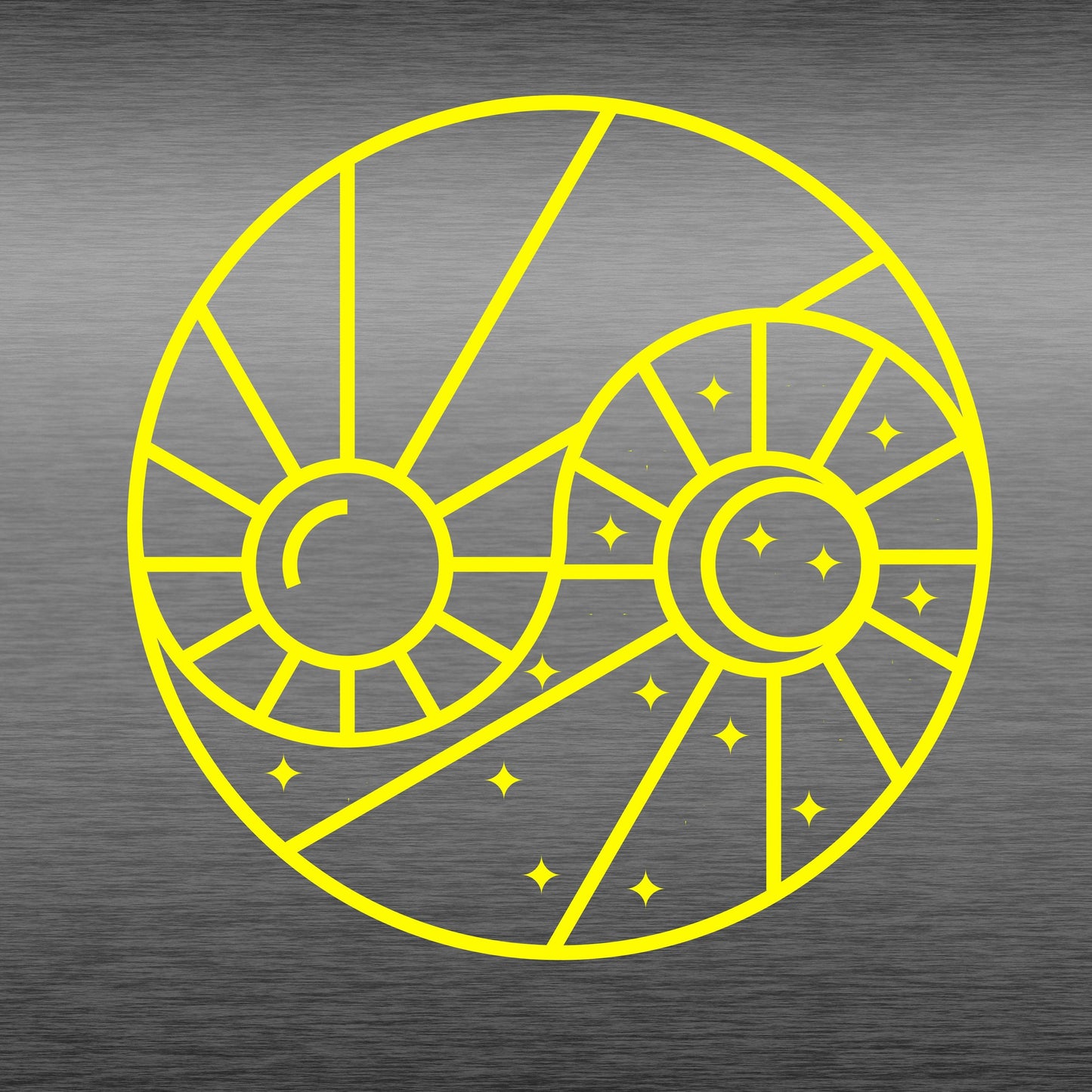 Sun and Moon Yin Yang Circle | Waterproof Vinyl Decal Sticker | 50cm x 50cm