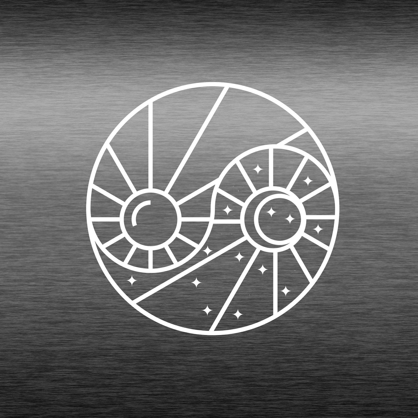 Sun and Moon Yin Yang Circle | Waterproof Vinyl Decal Sticker | 50cm x 50cm