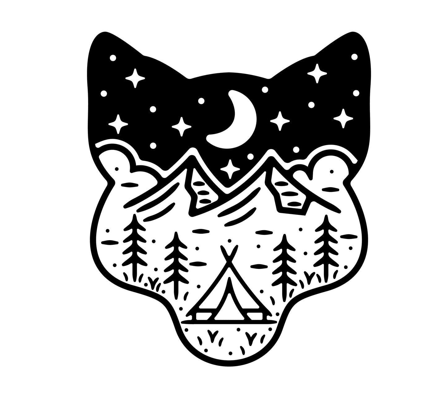 Large size Nature Cat face vinyl decal sticker for vans cars 50cm x 59cm