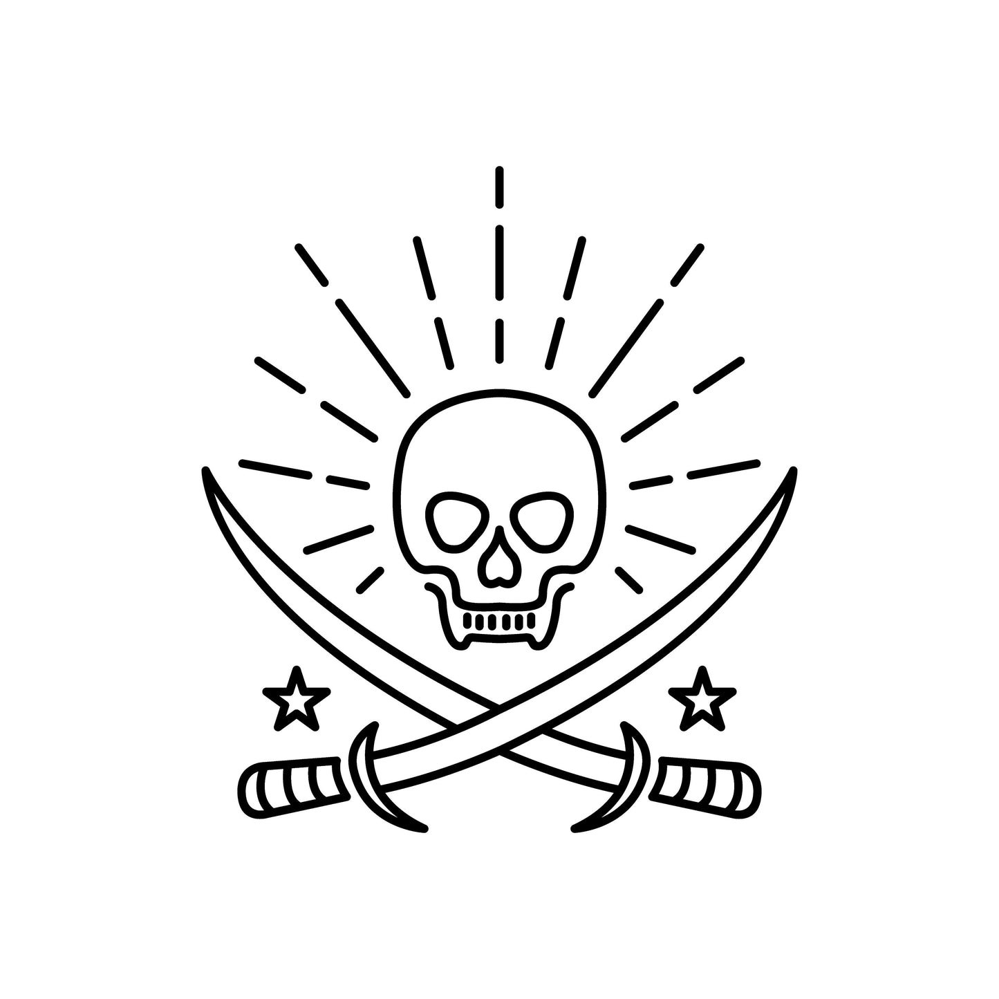 Jolly Roger Skull And Swords | Waterproof Vinyl Decal Sticker | 55cmX50cm