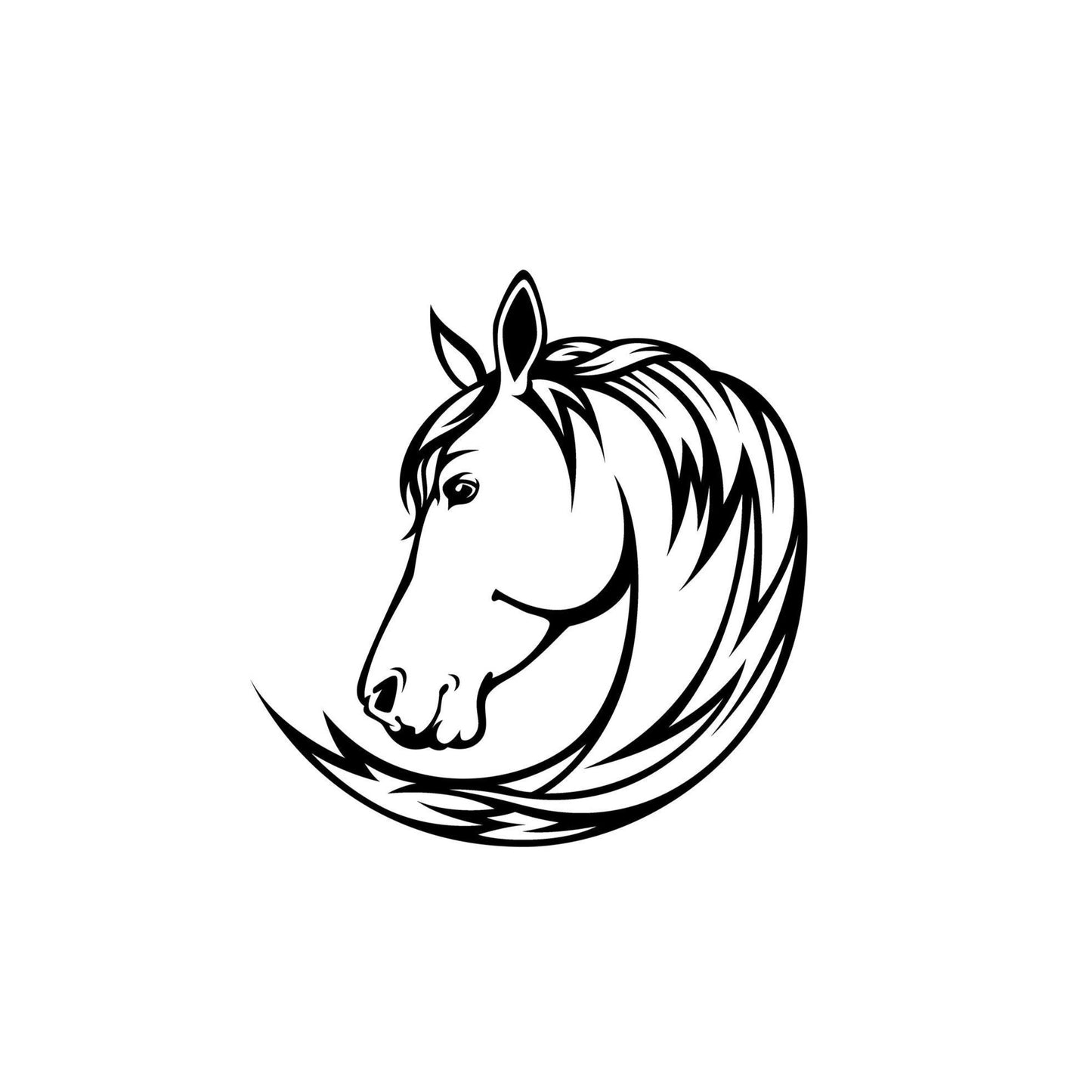 Large Horses Head Logo | Waterproof Weatherproof Campervan Vinyl Decal Sticker | 50cmX52cm