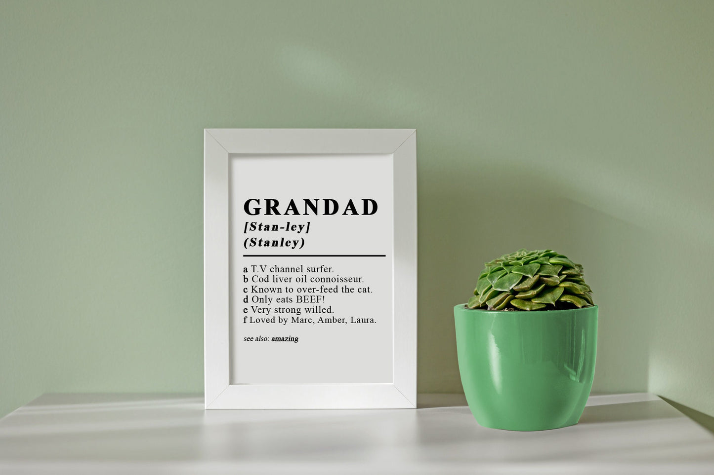 Customisable Grandad dictionary definition style high quality poster *PRINT ONLY