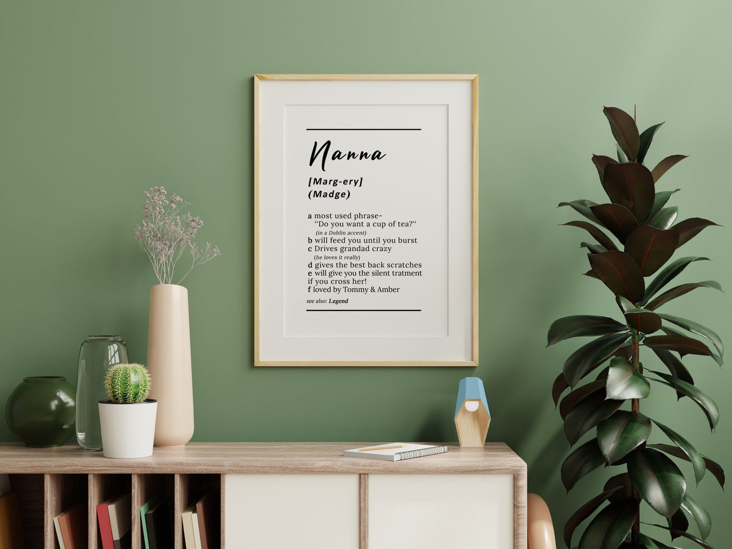Customisable Nanna dictionary definition style high quality poster *PRINT ONLY