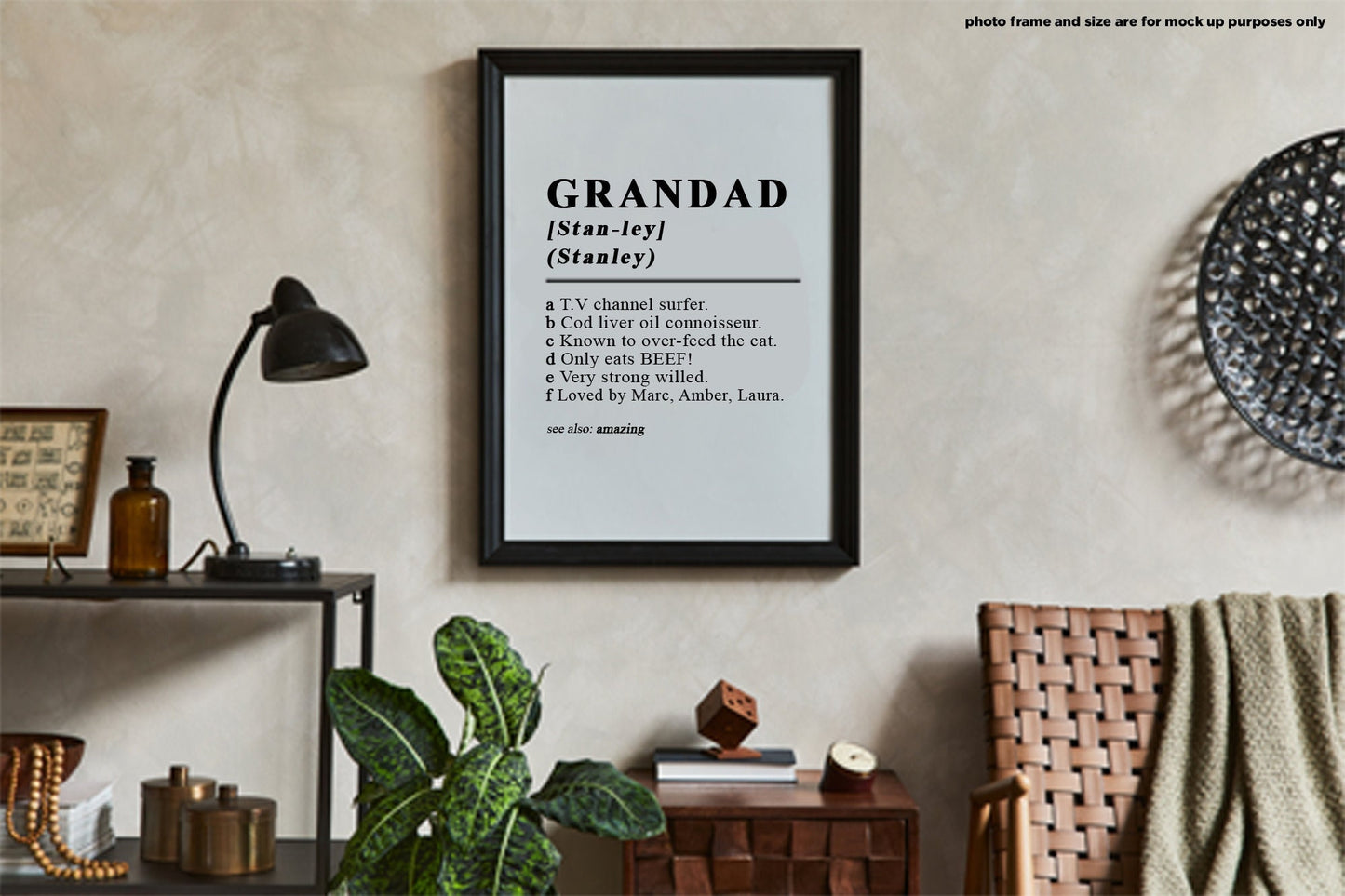 Customisable Grandad dictionary definition style high quality poster *PRINT ONLY