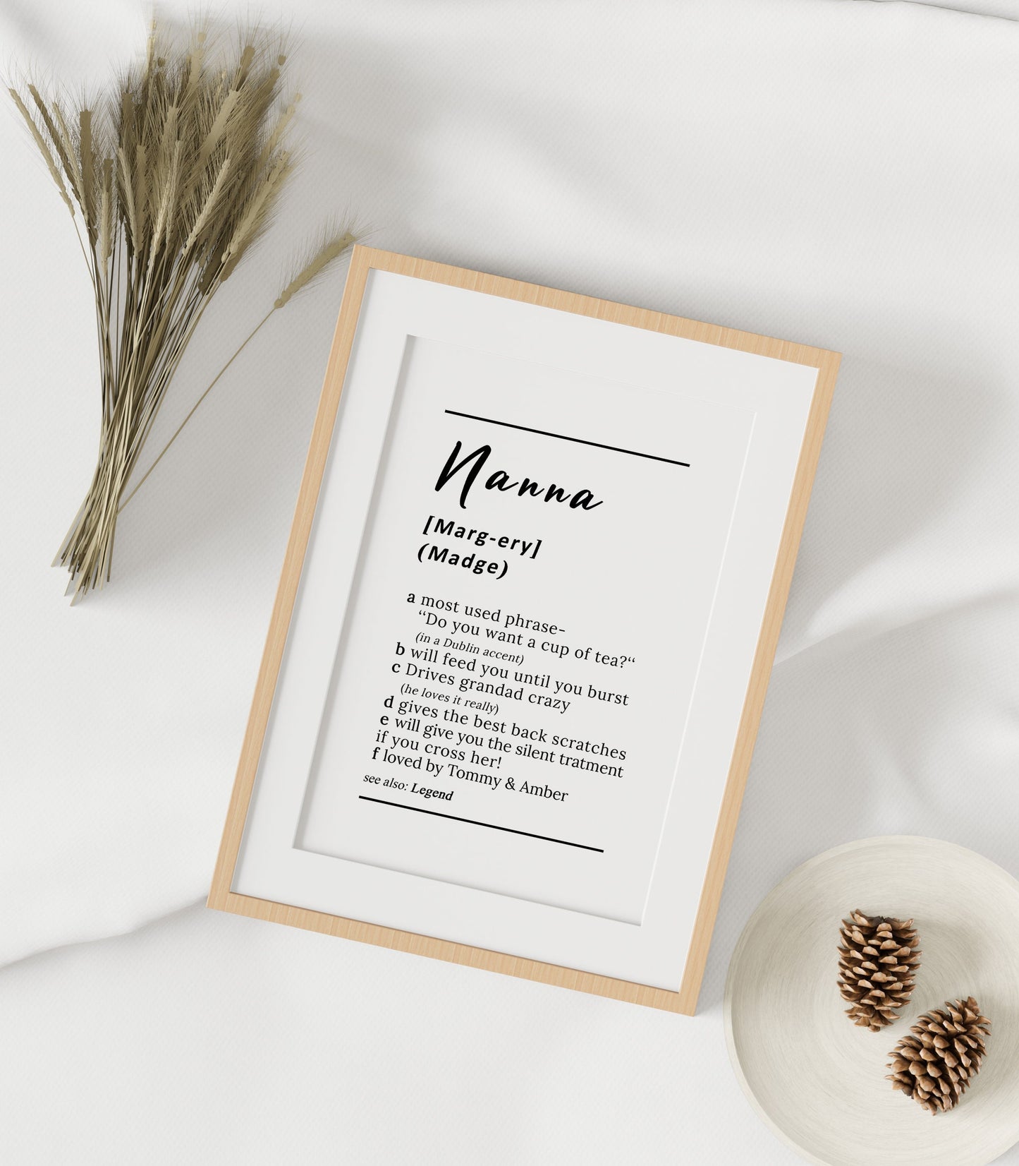 Customisable Nanna dictionary definition style high quality poster *PRINT ONLY