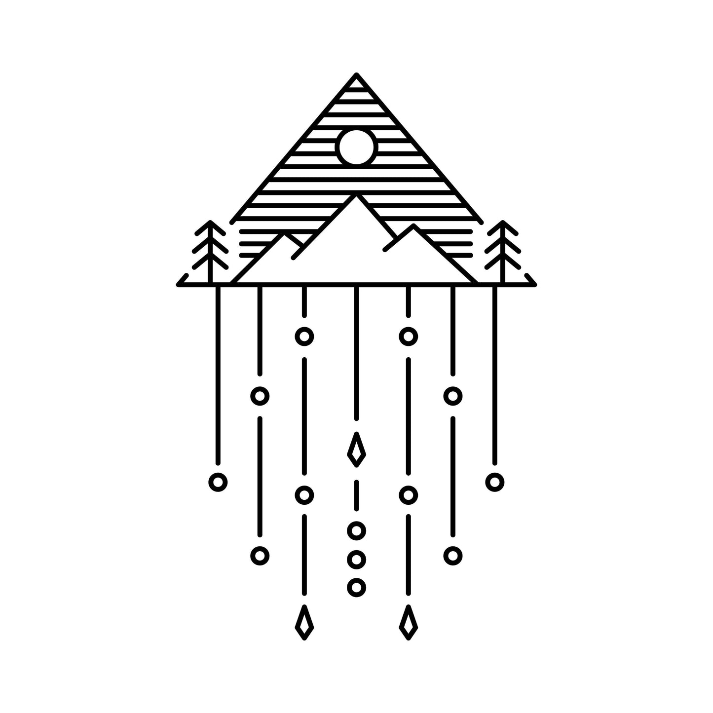 Large Mountains Outdoors Dreamcatcher | Waterproof Vinyl Decal Sticker | 50cm