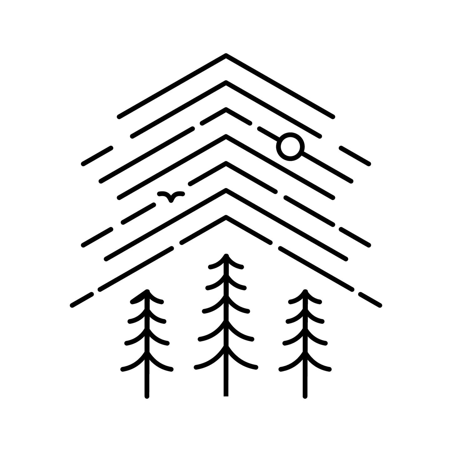 Large Outdoors Mountain Sunset | Waterproof Vinyl Decal Sticker