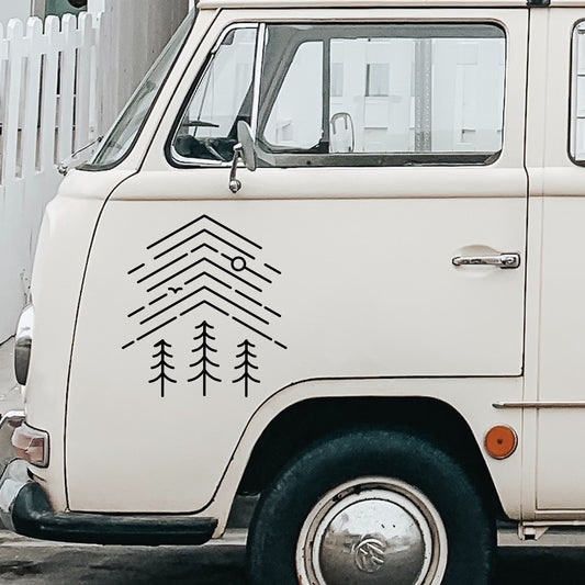 Large Outdoors Mountain Sunset | Waterproof Vinyl Decal Sticker