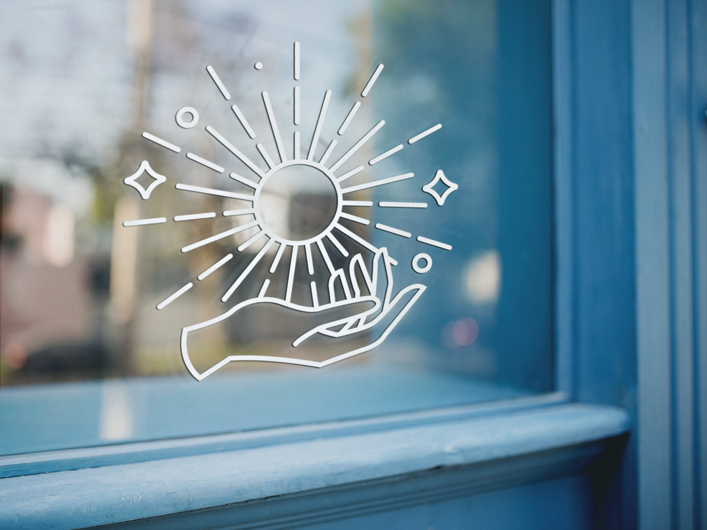 Bohemian Style Hand And Sun | Waterproof Vinyl Decal Sticker | 15cm