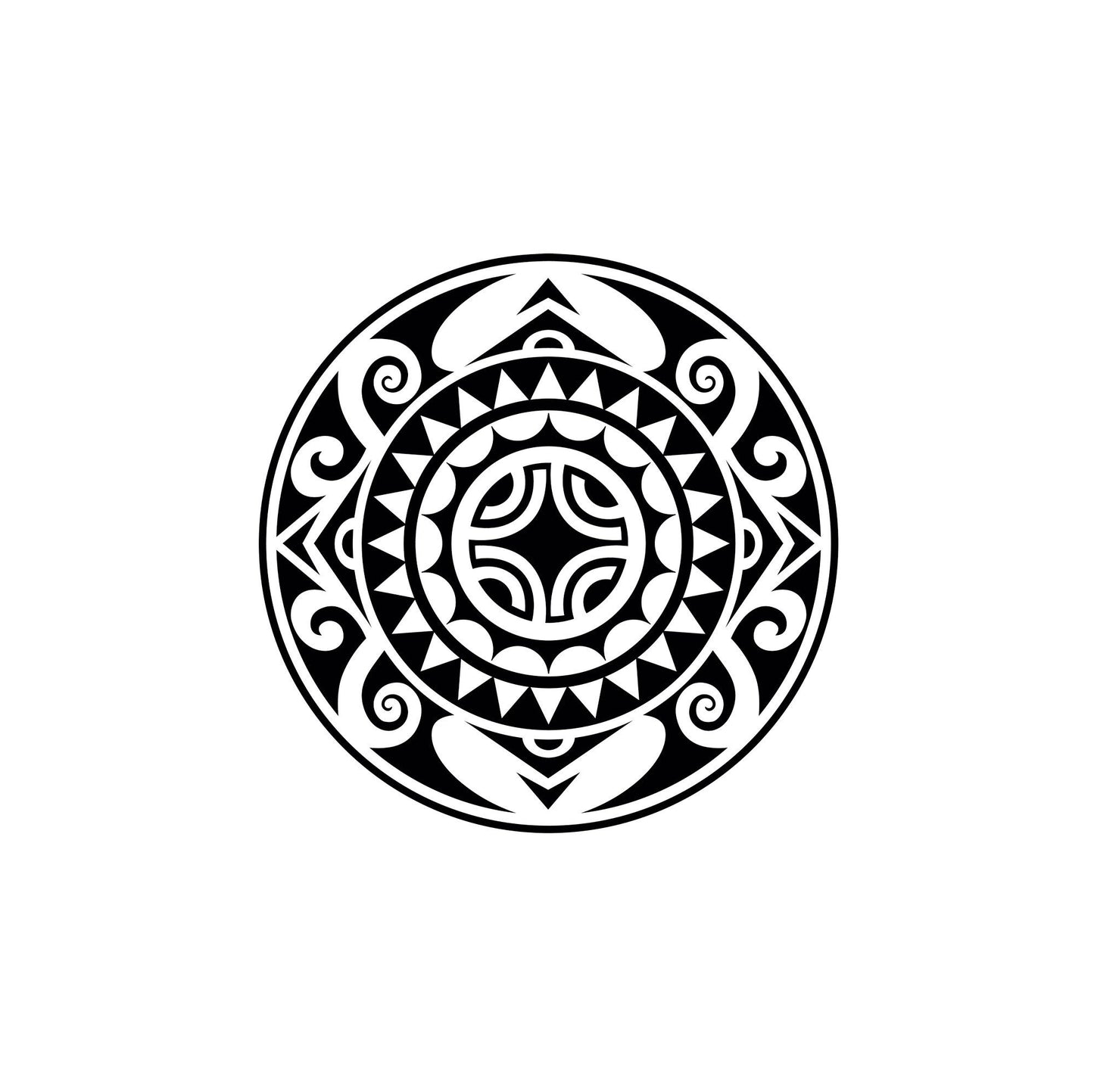 Large Māori Polynesian Style Pattern Circle | Waterproof Vinyl Decal sticker | 55cm