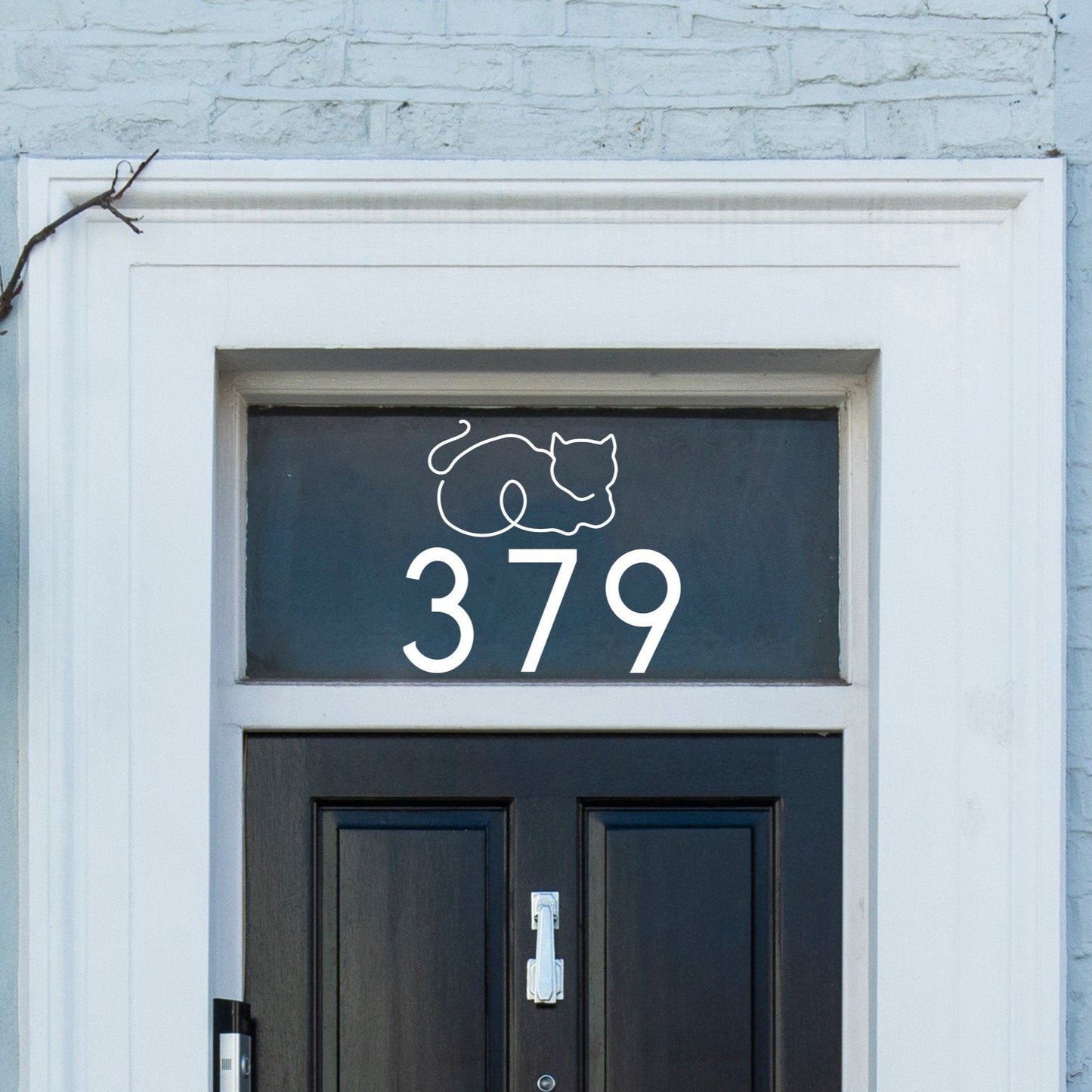 Cat Design Custom House Door Number | Waterproof Vinyl Decal sticker | 20ccm - 55cm