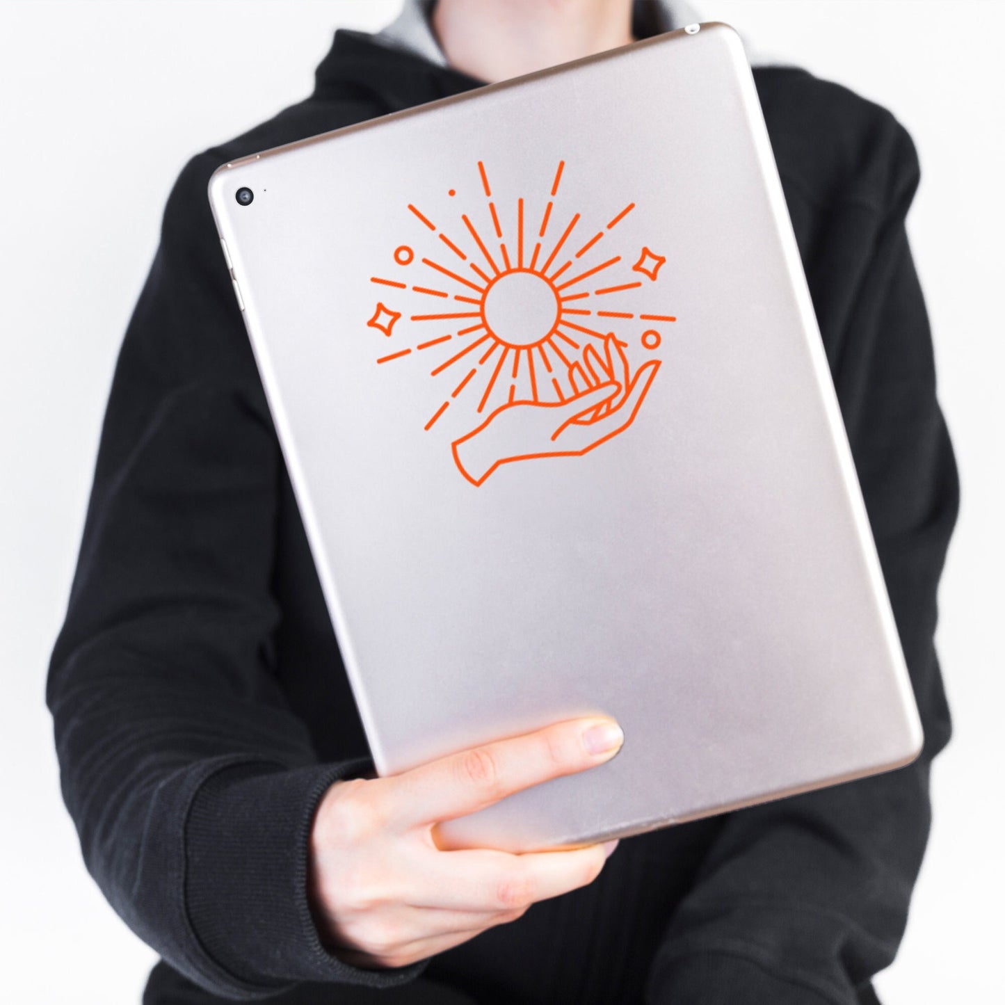 Bohemian Style Hand And Sun | Waterproof Vinyl Decal Sticker | 15cm
