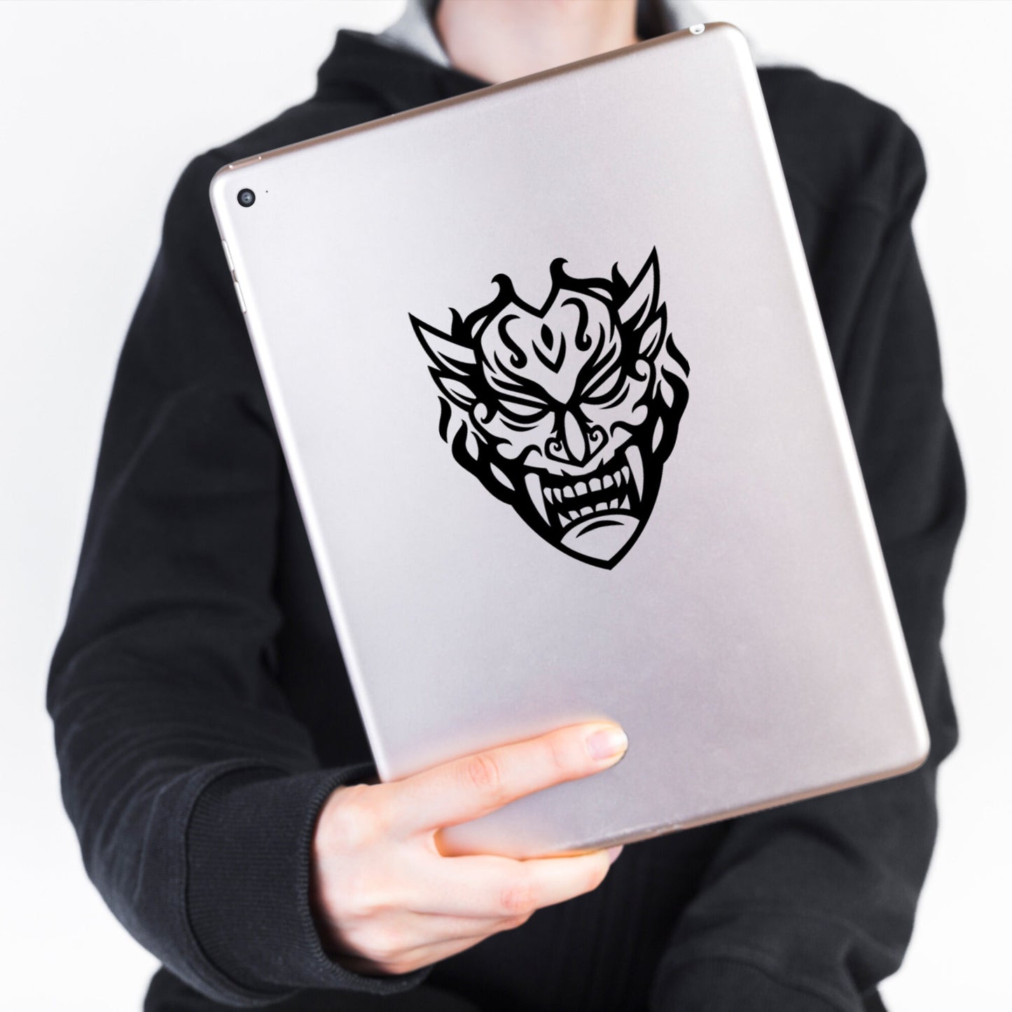 Japanese Oriental Style Devil Demon Face Mask | Waterproof Vinyl Decal Sticker | 15cm-50cm