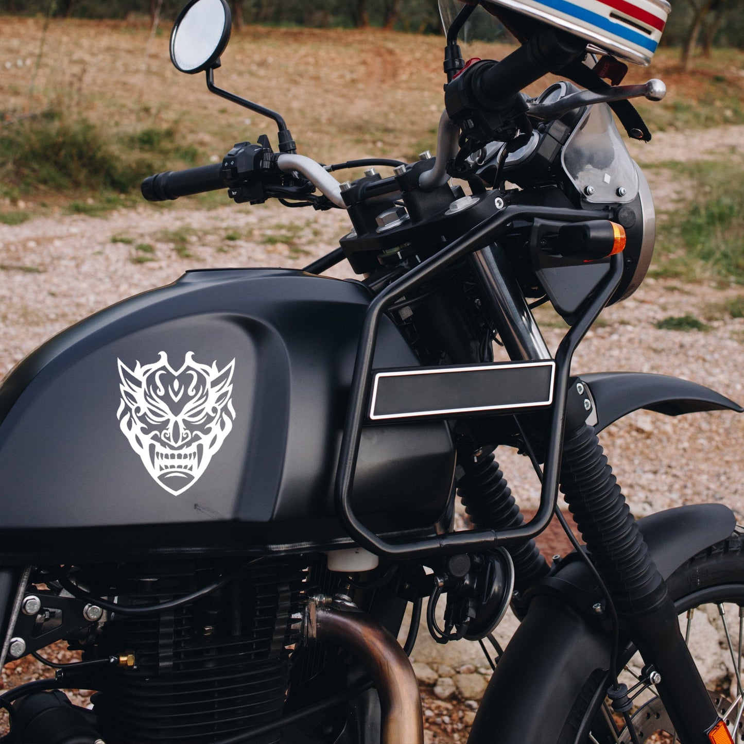Japanese Oriental Style Devil Demon Face Mask | Waterproof Vinyl Decal Sticker | 15cm-50cm