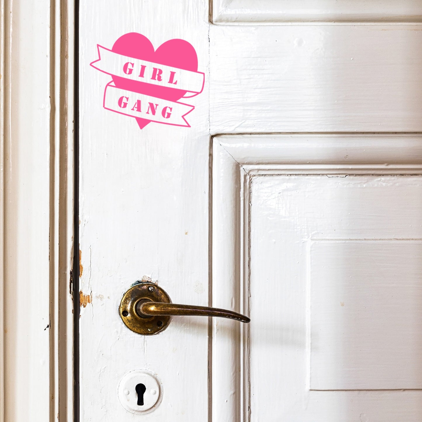 Girl Gang tattoo style heart and banner | Waterproof Vinyl Decal Sticker | 10cm - 55cm