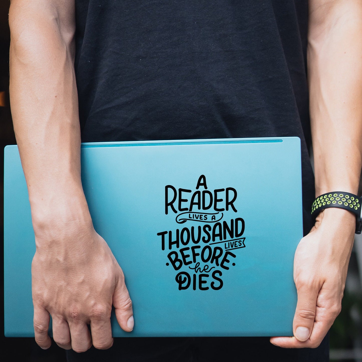a reader lives a thousand lives decal sticker