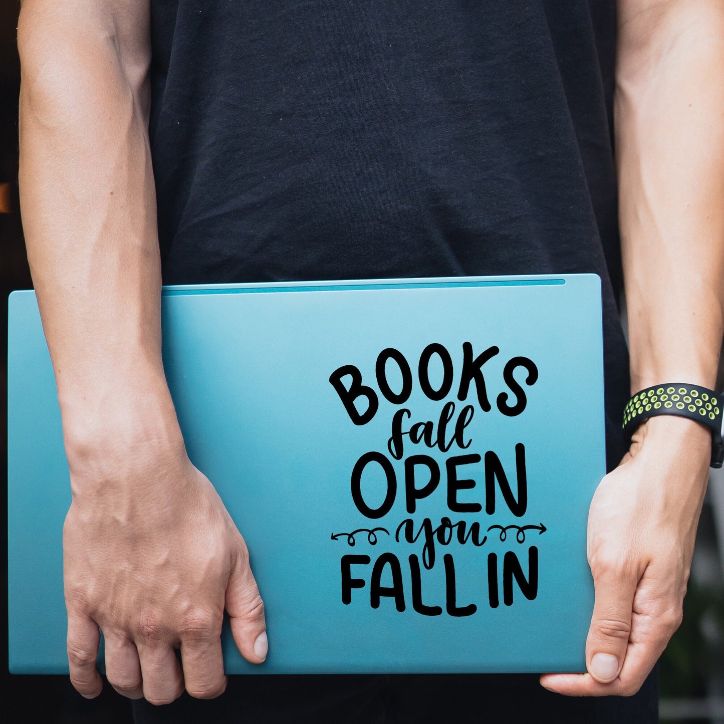Books Fall Open You Fall In | Waterproof Vinyl Decal Sticker | 18cm