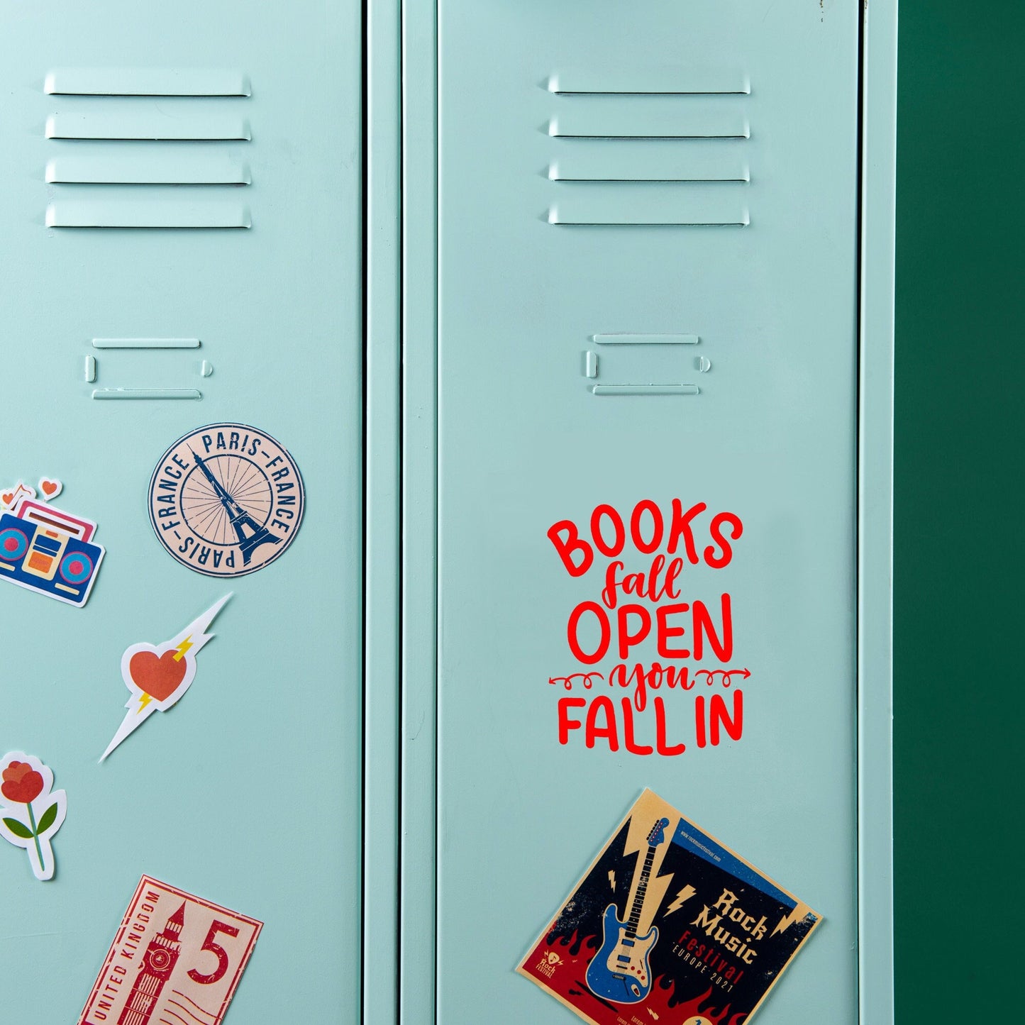Books Fall Open You Fall In | Waterproof Vinyl Decal Sticker | 18cm