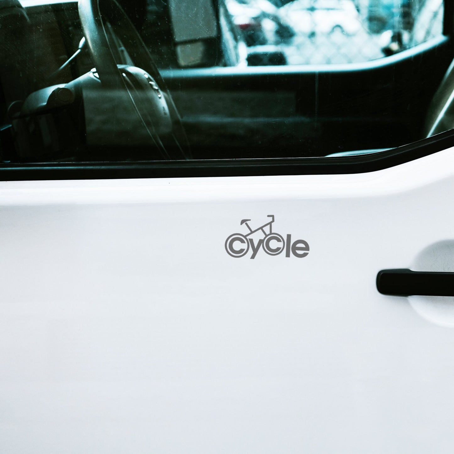 cycle bike typography waterproof vinyl decal sticker