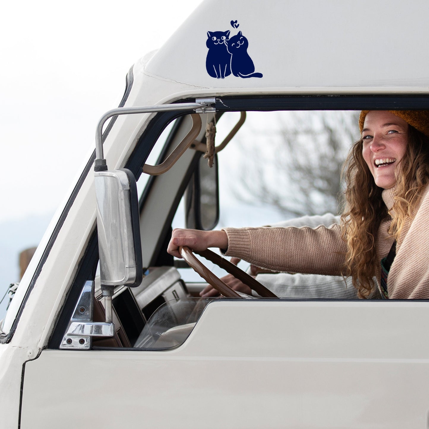 cute kitty cat couple friends waterproof vinyl decal sticker