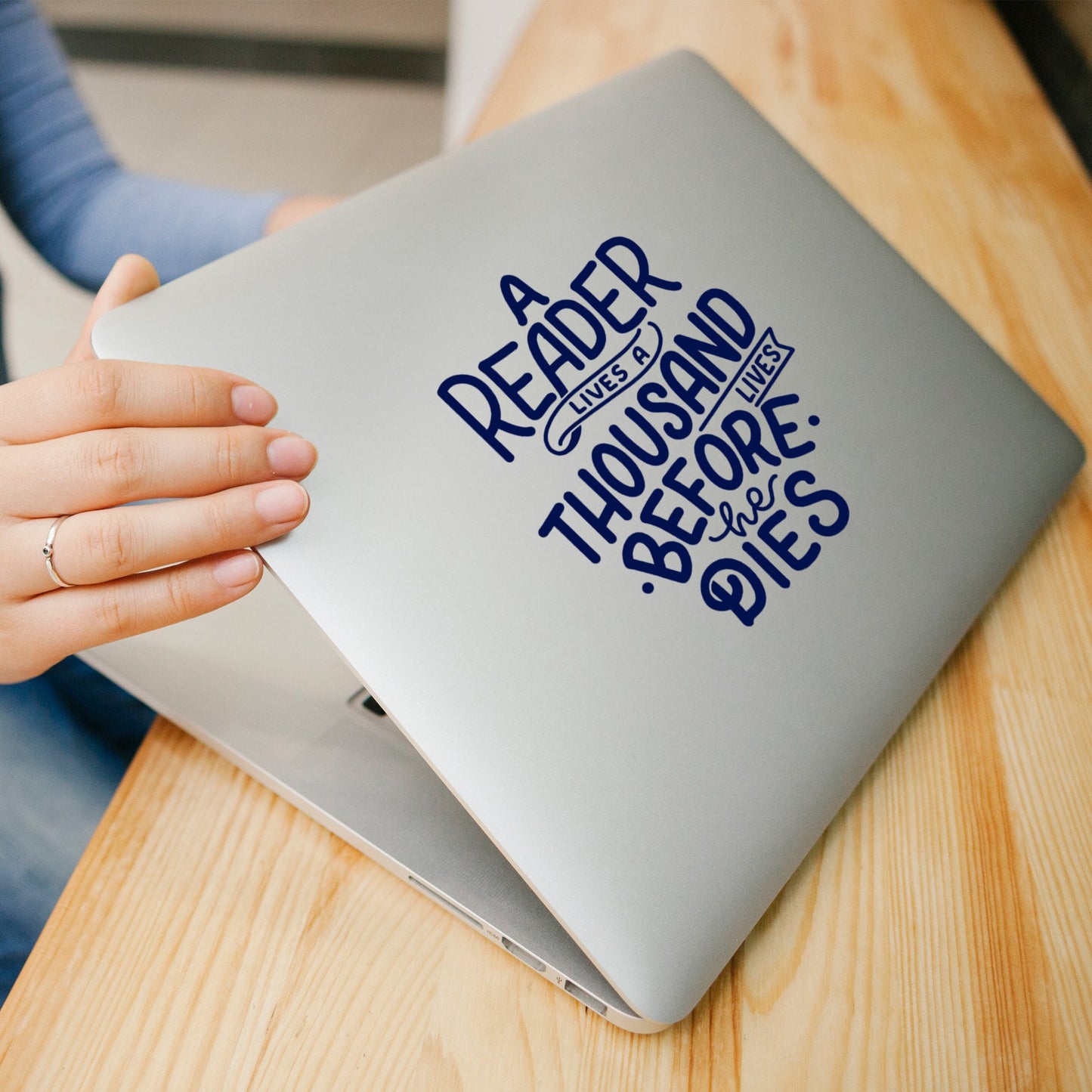 a reader lives a thousand lives decal sticker
