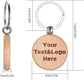 Custom Personalised Engraved Round Wooden Keyring Keychain Keyfob