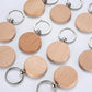 Custom Personalised Engraved Round Wooden Keyring Keychain Keyfob