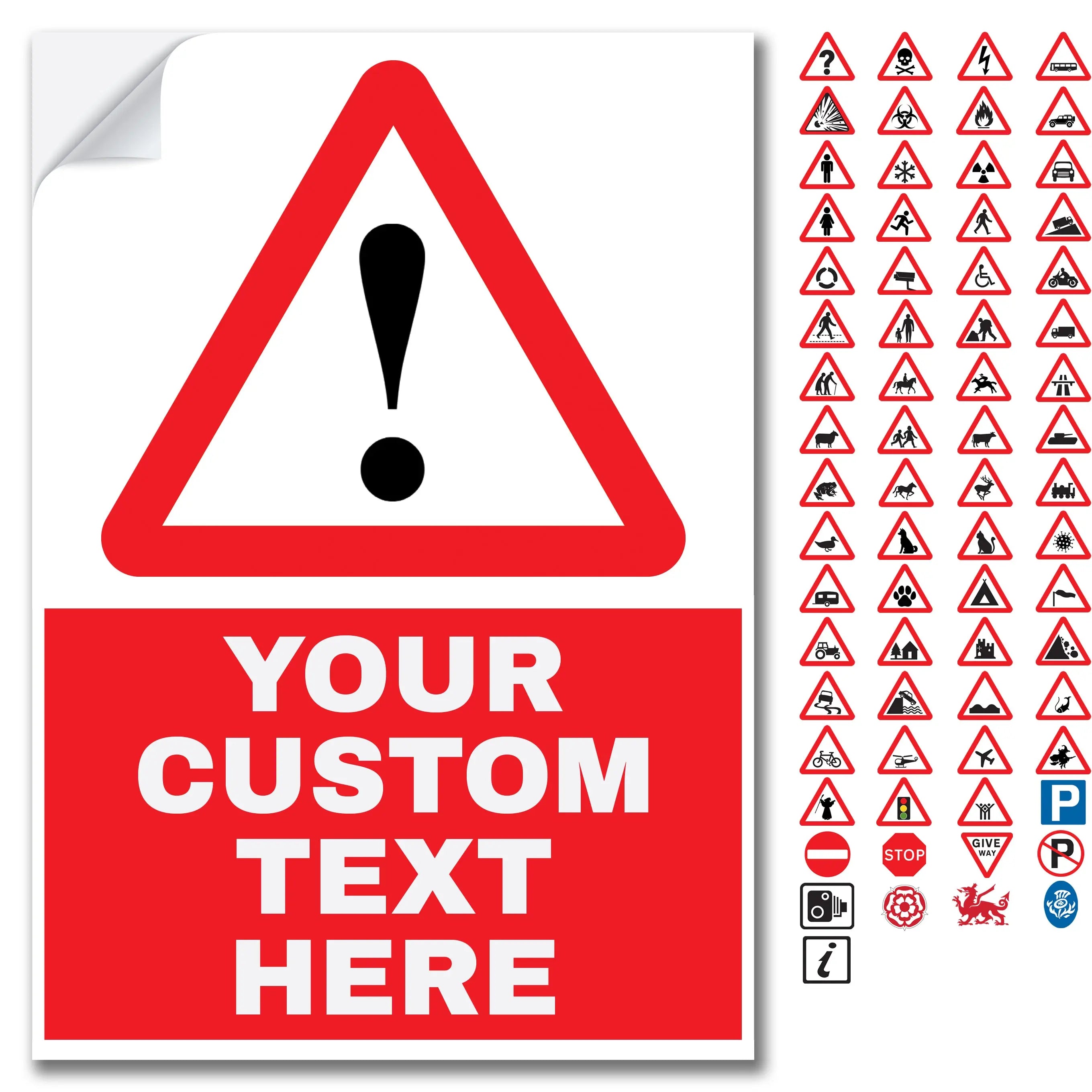 Custom Warning Triangle Sticker | A4 290mm X 200mm – Buy Custom Things