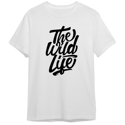 The Wild Life Outdoors Typography Design 100% Cotton Premium Unisex T-shirt Tee